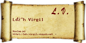 Léh Virgil névjegykártya